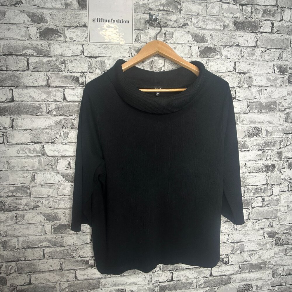 EUC Rafaella Woman's Black Turtle Neck Sweater Size XXL